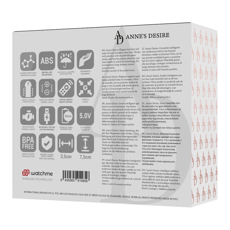 Image of ANNE'S DESIRE - HUEVO CONTROL REMOTO TECNOLOGÍA WATCHME NEGRO - annesdesire