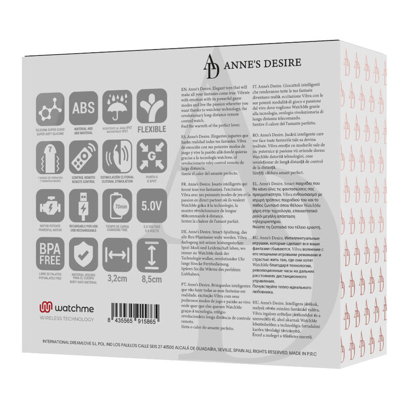 Image of ANNE'S DESIRE - DUAL PLEASURE TECNOLOGÍA WATCHME NEGRO/GOLD - annesdesire