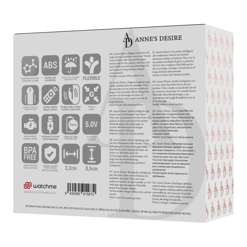 Image of ANNE'S DESIRE - DUAL PLEASURE TECNOLOGÍA WATCHME NEGRO - annesdesire